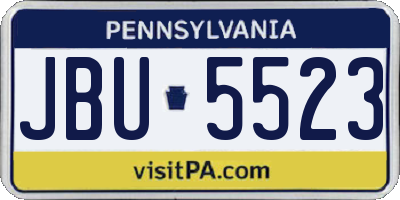 PA license plate JBU5523