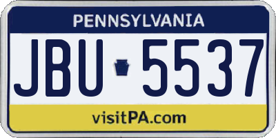 PA license plate JBU5537