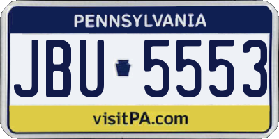 PA license plate JBU5553