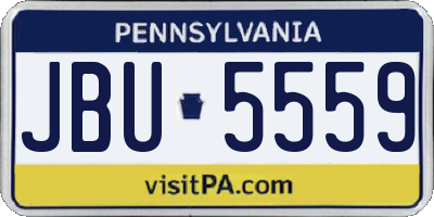 PA license plate JBU5559