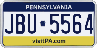 PA license plate JBU5564