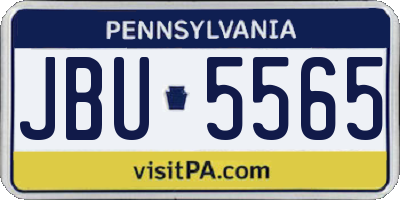 PA license plate JBU5565