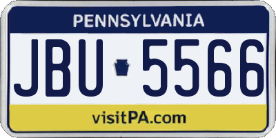 PA license plate JBU5566