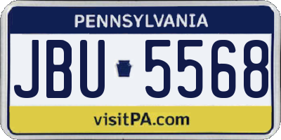 PA license plate JBU5568