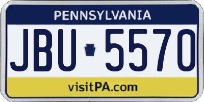 PA license plate JBU5570