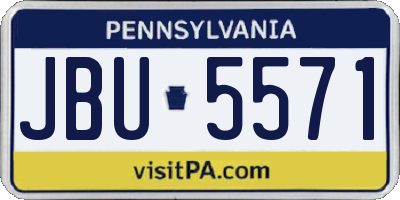 PA license plate JBU5571