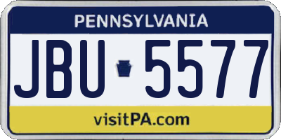 PA license plate JBU5577