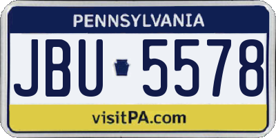 PA license plate JBU5578