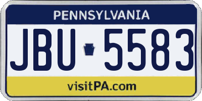 PA license plate JBU5583
