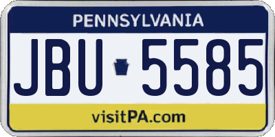 PA license plate JBU5585