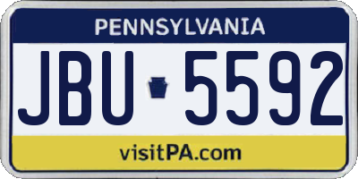 PA license plate JBU5592