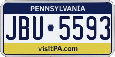 PA license plate JBU5593