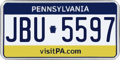 PA license plate JBU5597