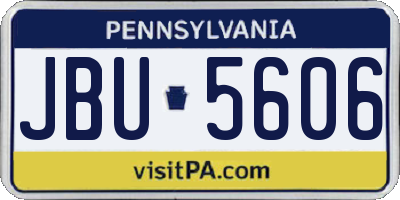 PA license plate JBU5606