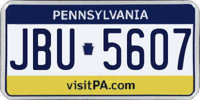 PA license plate JBU5607
