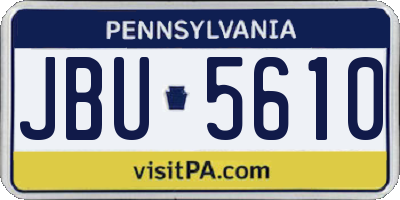 PA license plate JBU5610