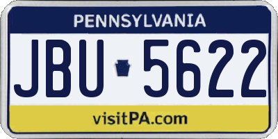 PA license plate JBU5622
