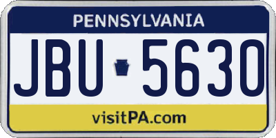 PA license plate JBU5630