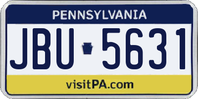PA license plate JBU5631