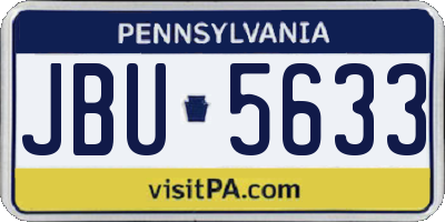 PA license plate JBU5633