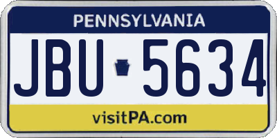 PA license plate JBU5634