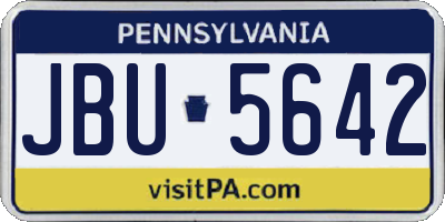 PA license plate JBU5642