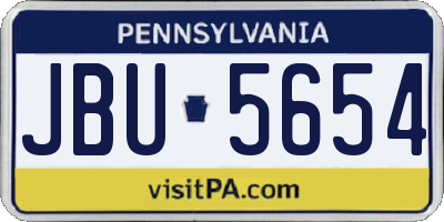 PA license plate JBU5654