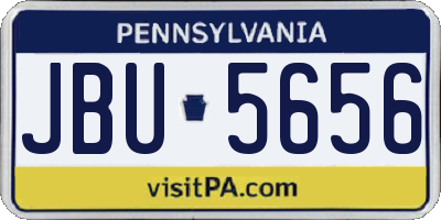 PA license plate JBU5656