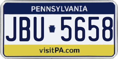 PA license plate JBU5658