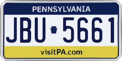 PA license plate JBU5661