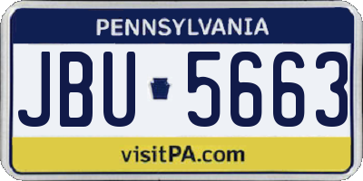 PA license plate JBU5663