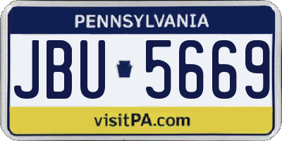 PA license plate JBU5669