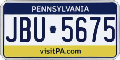 PA license plate JBU5675