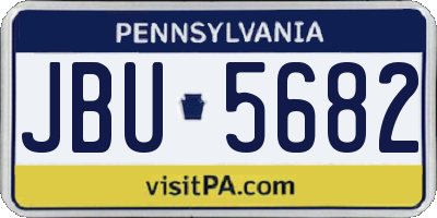 PA license plate JBU5682