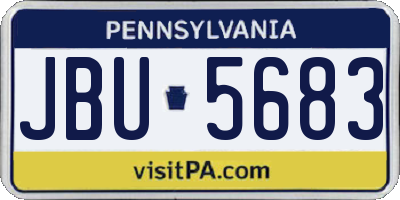 PA license plate JBU5683