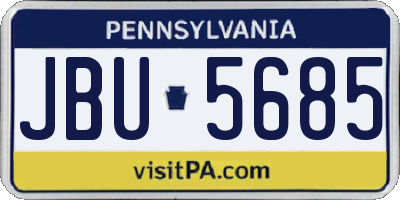 PA license plate JBU5685