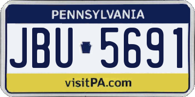 PA license plate JBU5691