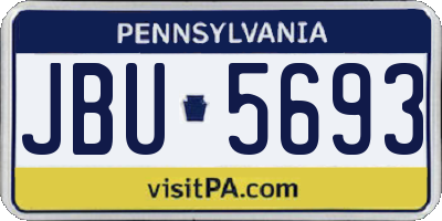 PA license plate JBU5693