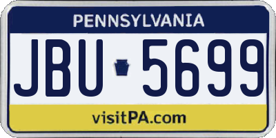 PA license plate JBU5699