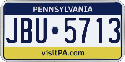 PA license plate JBU5713