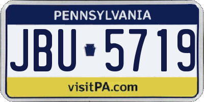 PA license plate JBU5719