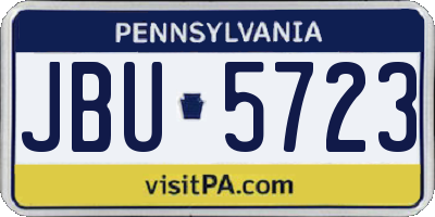 PA license plate JBU5723