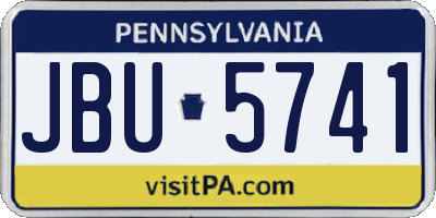 PA license plate JBU5741