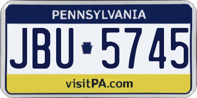 PA license plate JBU5745