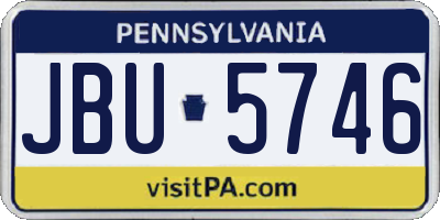 PA license plate JBU5746