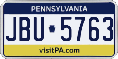PA license plate JBU5763