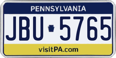 PA license plate JBU5765