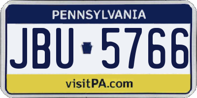 PA license plate JBU5766