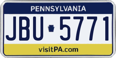 PA license plate JBU5771