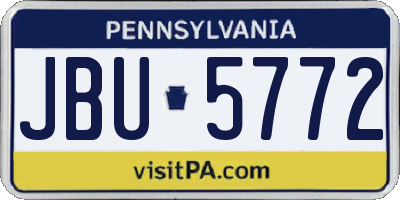 PA license plate JBU5772